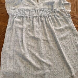 Zac & Rachel Light Blue Geometric Smocked Top
